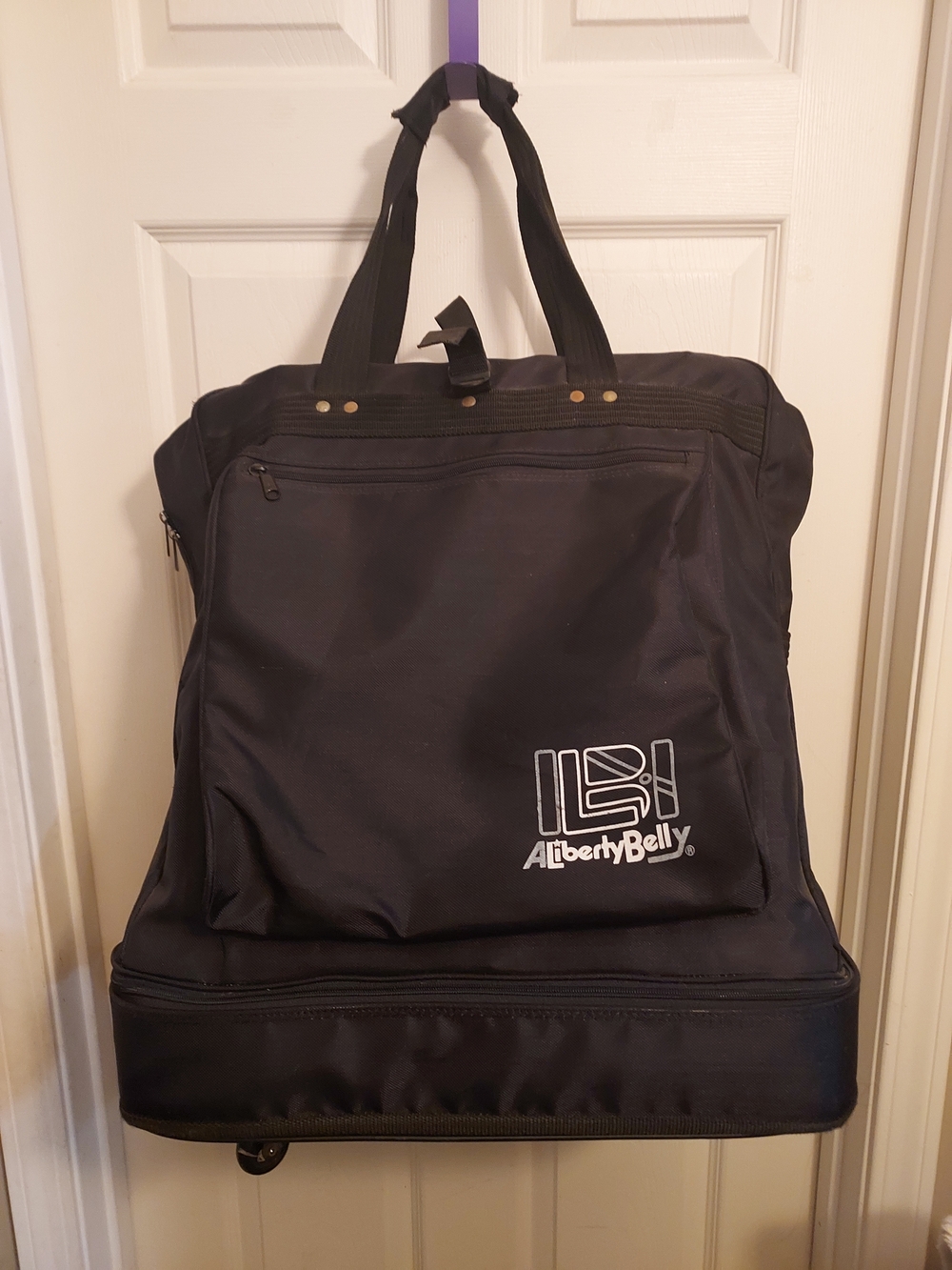 Black Rolling Collapseable Garment Travel Bag with Front Pocket